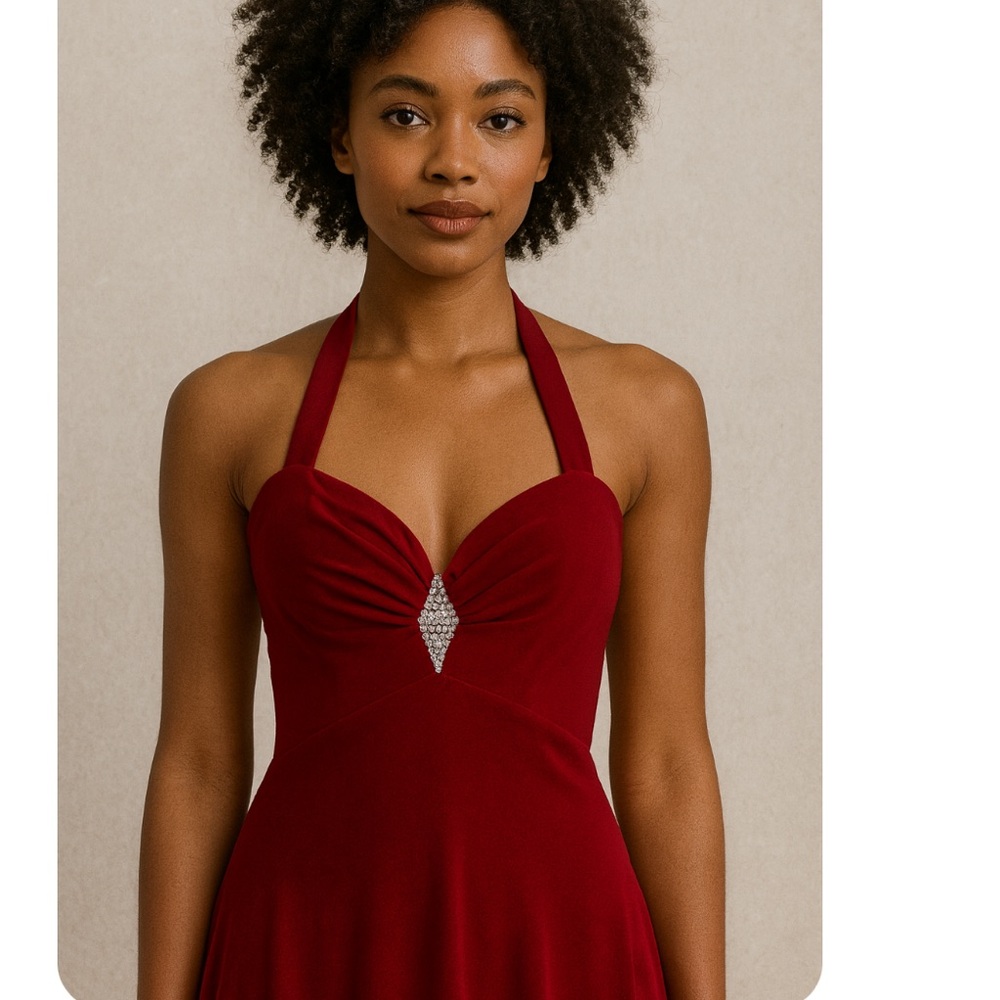 Jessica McClintock Red Backless Dress